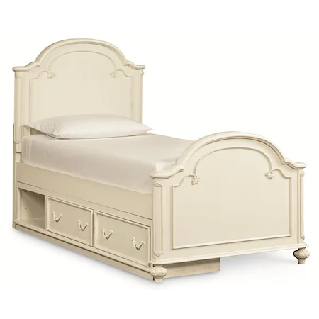 Twin Arched Panel Bed with Underbed Storage Unit
